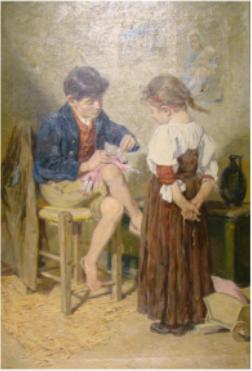 The Doctor and the Doll Painting by Oskar Gross