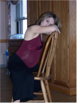 Sitting backwards on a chair