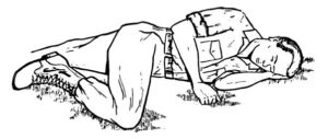 Figure 3-5. Unconscious casualty in the left lateral recumbent position.