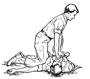 Figure 4-3. Rescuer administering chest compressions.