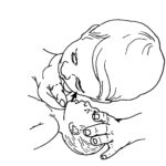 Figure 6-2. Checking an infant for breathing.