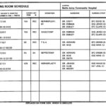 Operating room schedule for exercises 10-25.