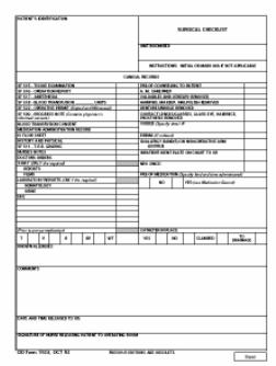 Sample Operating Room Nurse Charting