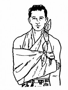 Figure 3-9. Sling and swathe applied to a casualty with a fractured rib.