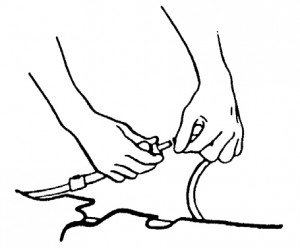 Figure 7-7. Connecting the air hose to a leg of the MAST.
