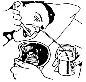 Figure 1-12. Assisting patient with mouth care.