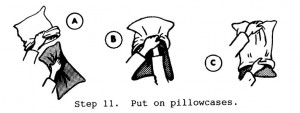 Figure 3-3. Putting on pillowcases.