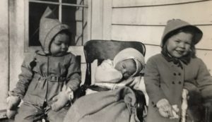 Karen (center) with her cousins Susan and Nancy