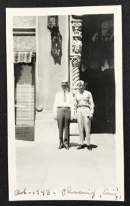 Tom & Dr. Cartmell Phoenix, 1943. Although Elaine labeled the picture "Oct-1943" Dr. Cartmell's visit with his son in Phoenix was in June, 1943.