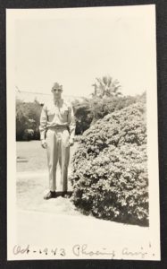 Tom & Dr. Cartmell in Phoenix. Although labeled by Elaine as Oct-1943, this appears to have been taken in June of 1943, when Dr. Cartmell was visiting his son.