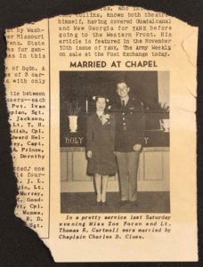 Wedding Announcement, Salinas Army Air Field