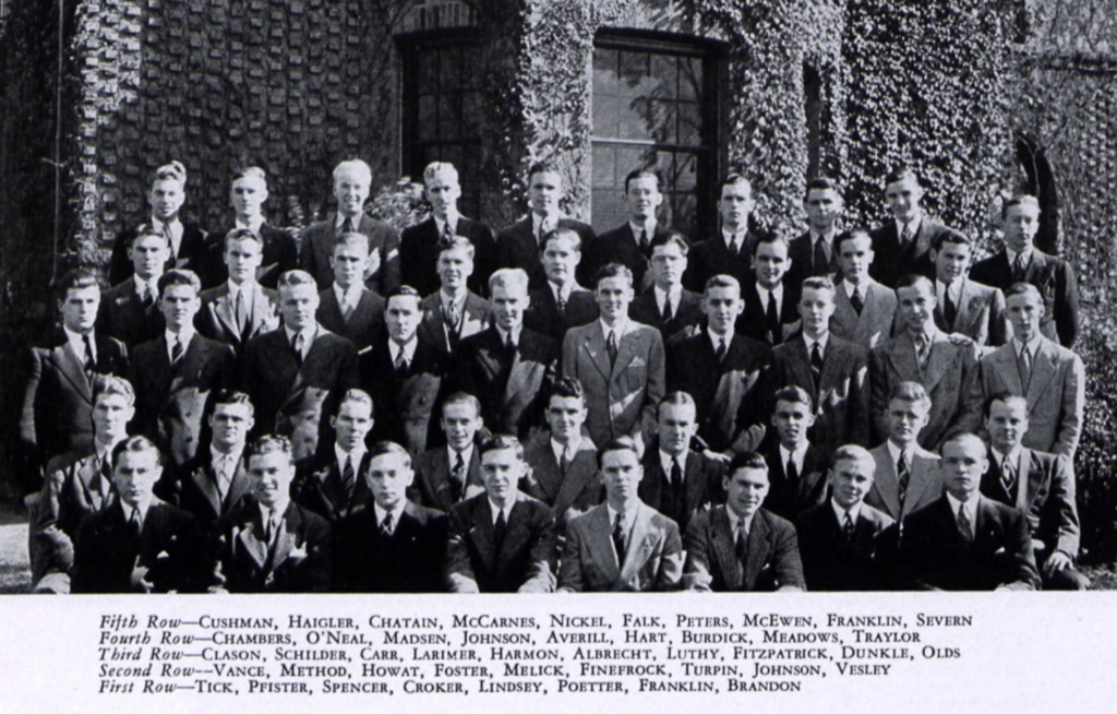 Floyd (Tuffy) Chambers at Sigma Nu Fraternity of Northwestern University, 1940