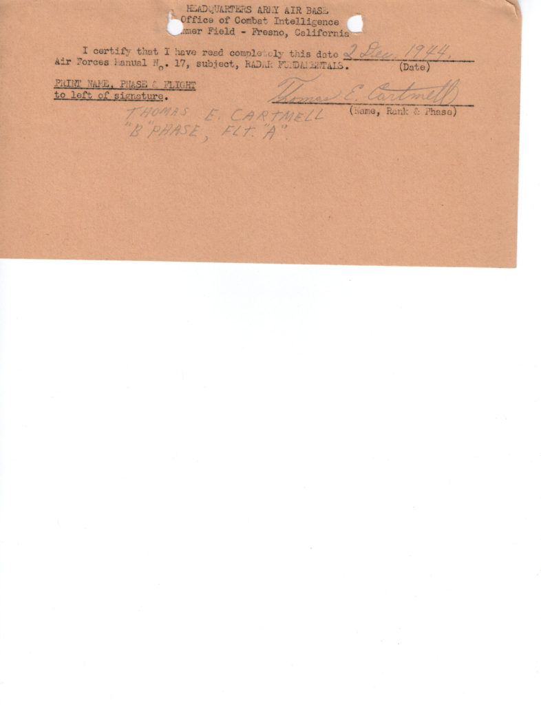 Compliance Letter 2 December 1944