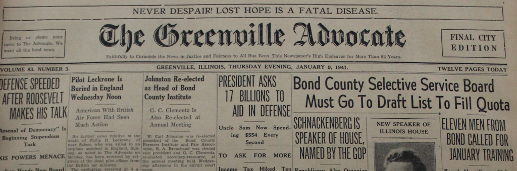 Greenville Advocate, January 11, 1941