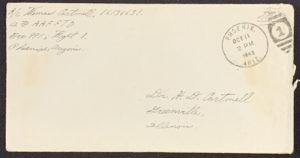 October 11, 1943, Phoenix, Arizona, Sunday Night, Addendum Envelope