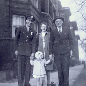 Tom, Elaine, Doctor Cartmell, and Karen, in Chicago, April, 1944