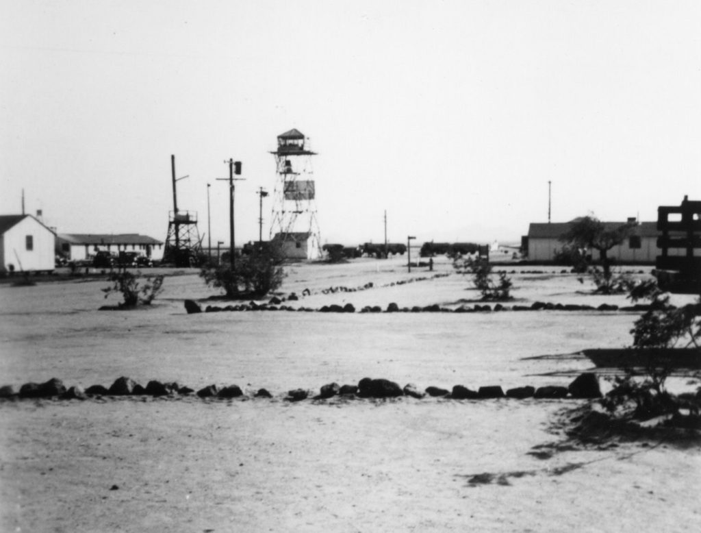 The control tower at Marana Army Air Field in 1942, just after the government began construction for the base. By 1943 it was in full operation and soon became the largest pilot training center in the world.