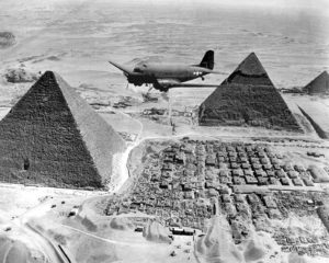 Air Transport Command C-47 over the pyramids