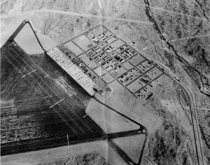 An aerial view of Gila Bend Army Airfield, Ariz., in 1943. The airbase is adjacent to the Barrry M. Goldwater range and is still in use today. (Courtesy photo)