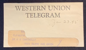 January 23, 1945, Fresno, California, Western Union