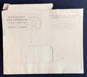 March 28, 1945 V-Mail