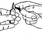 Figure 1-9. Tapping medication down.