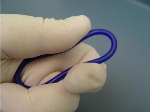 The contraceptive ring folds easily for insertion into the vagina.
