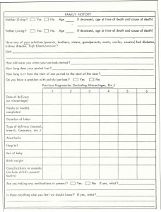 Figure 6-1B. BAMC Form 287 NS, prenatal Questionnaire (back).