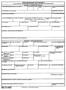 Figure 4-2. DA Form 4107, Operation Request and Worksheet