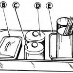 Figure 2-16. Tray set up for disinfecting glass thermometers.